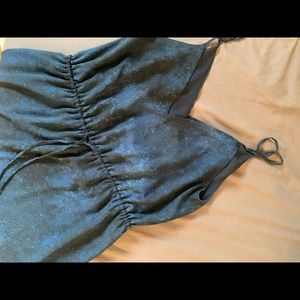 Aritzia Babaton Casimir dress blue V back strap